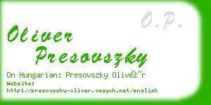 oliver presovszky business card